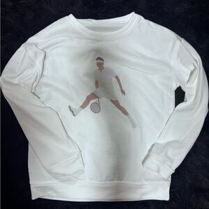 White Tennis Graphic Men's Sweater